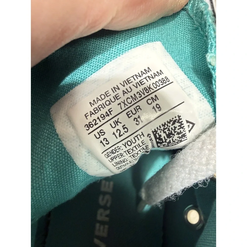 Youth Girls Converse Chuck Taylor All Star Aqua Mermaid High-Top Sneakers Sz 13